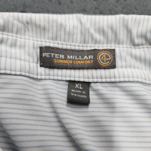 Peter Millar Men's Summer Comfort Striped Poly/Spandex Golf Shirt Size XL - Picture 4 of 10